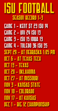 2007 Iowa State Football Schedule and Results